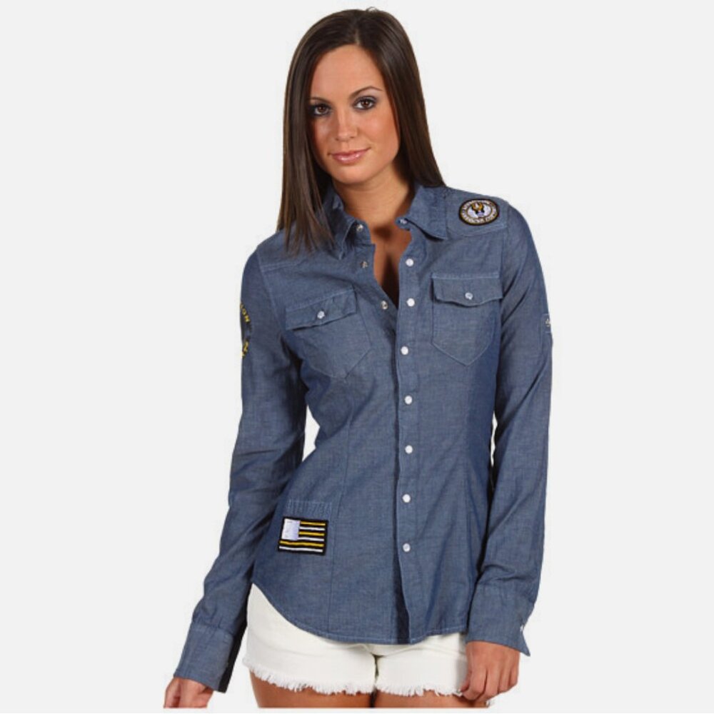 Affliction Rachelle Long Sleeve Woven Shirt